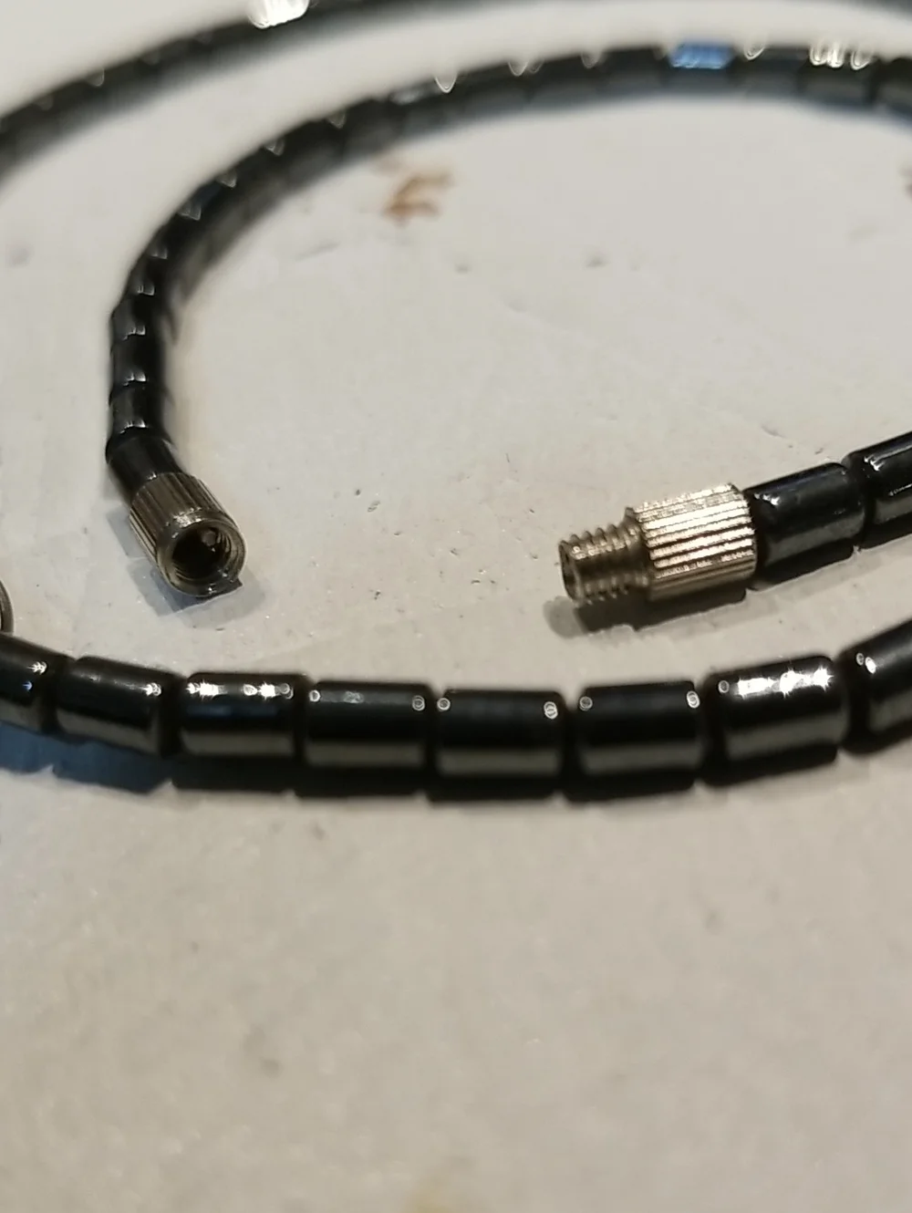 Hematite Turtle Pendant Necklace with Beaded Strand